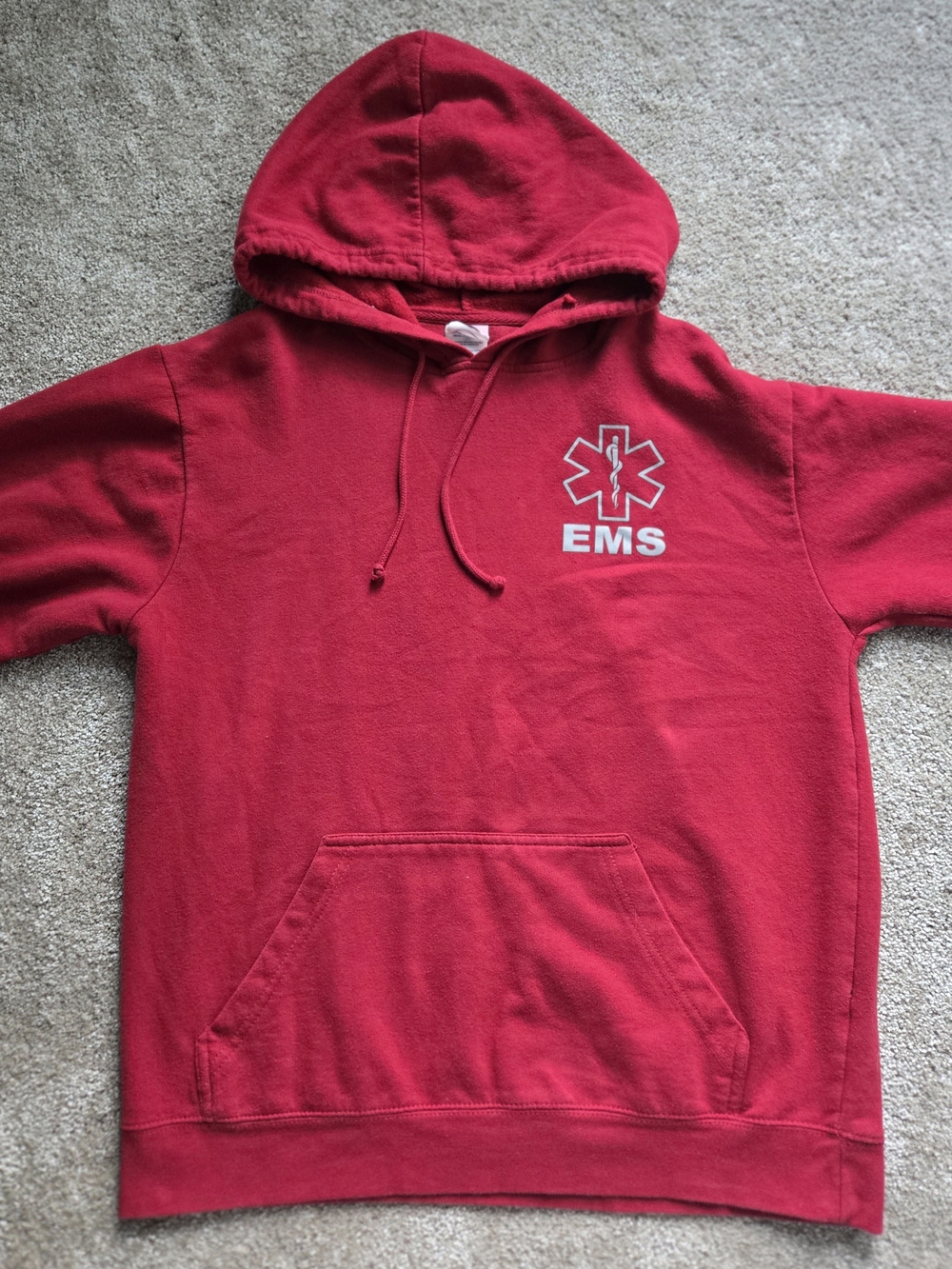 EMS Red Pullover Hoodie - Men's Hooded Sweatshirt